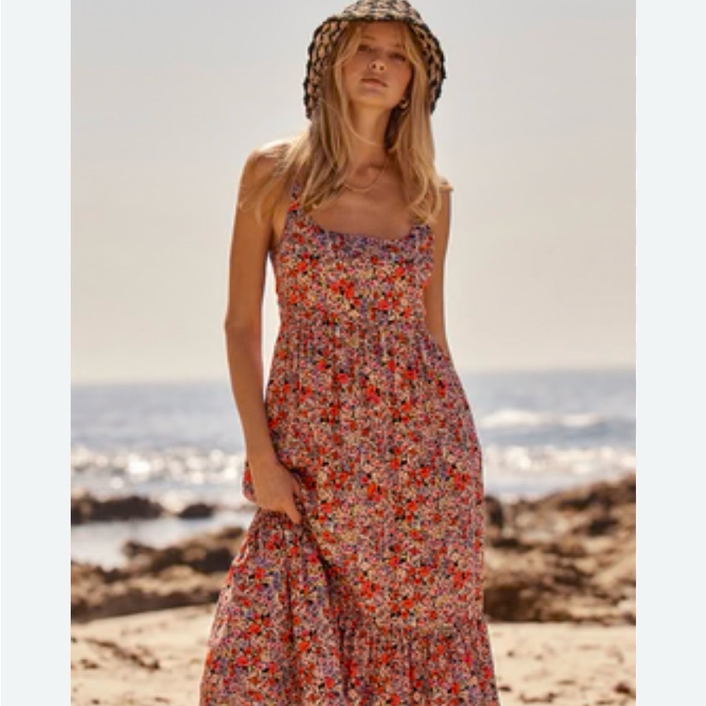 Saltwater Lux Floral Sundress - Red Multi